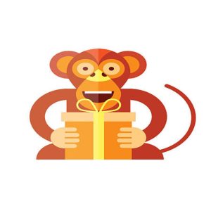 monkey holding a box