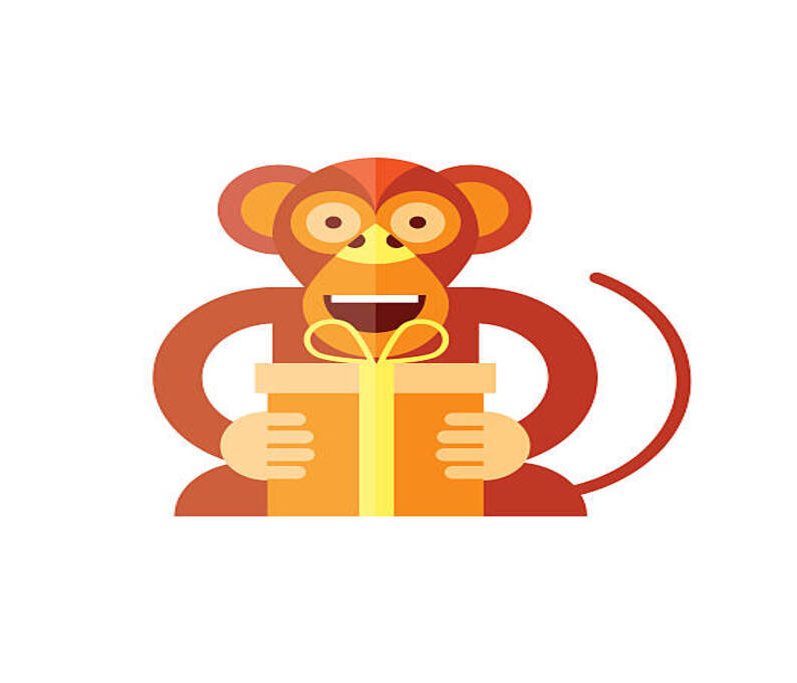 monkey holding a box