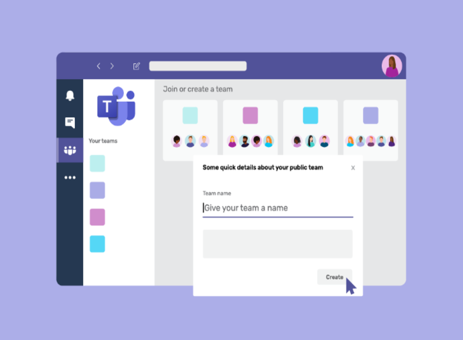 create a team in Microsoft Teams