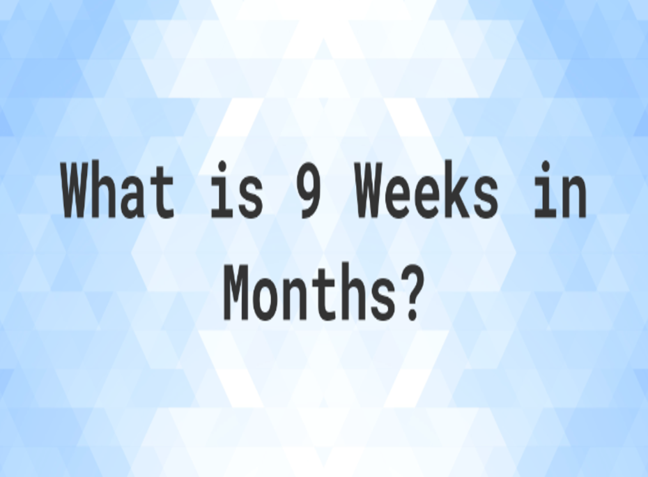 how long is 9 weeks in months